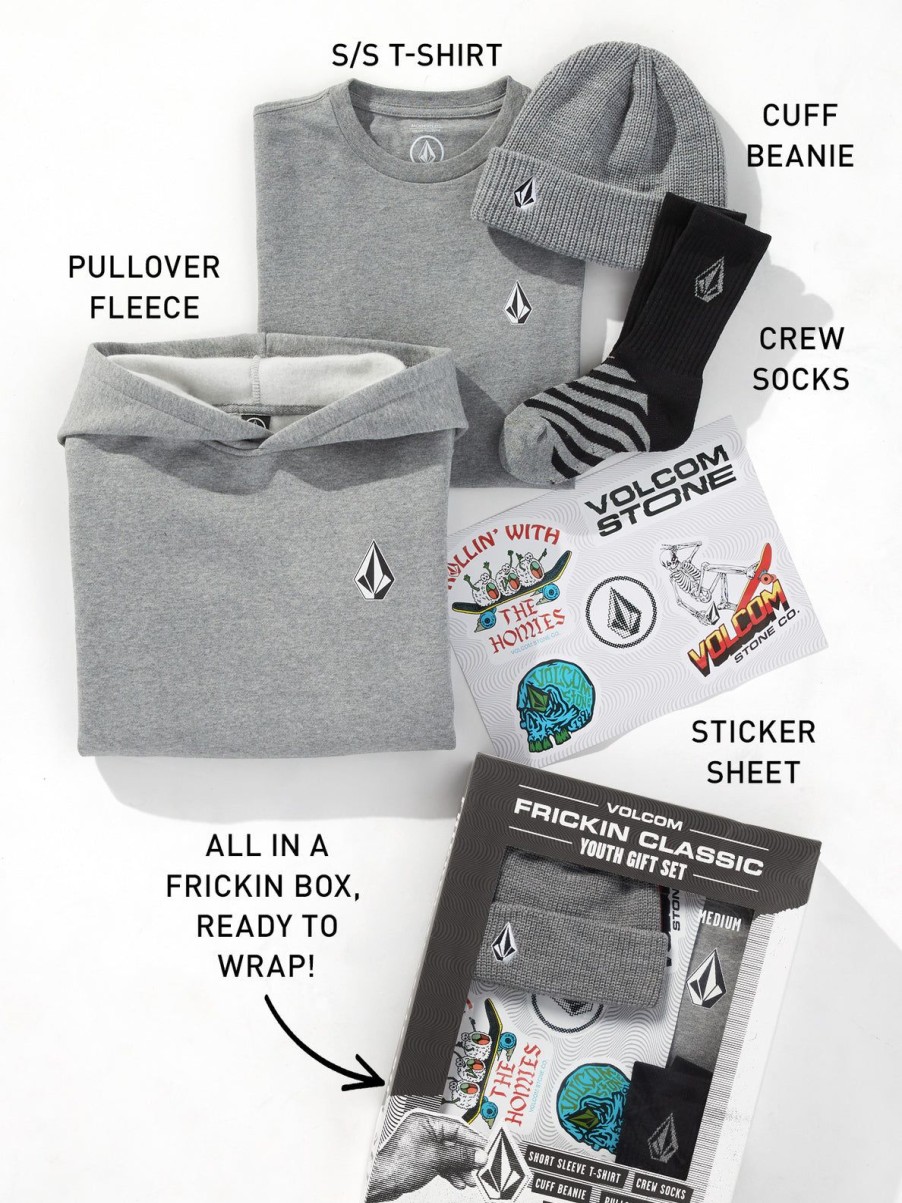 Girls Volcom | Kids 2023 Frickin Classic Gift Set Heather Grey