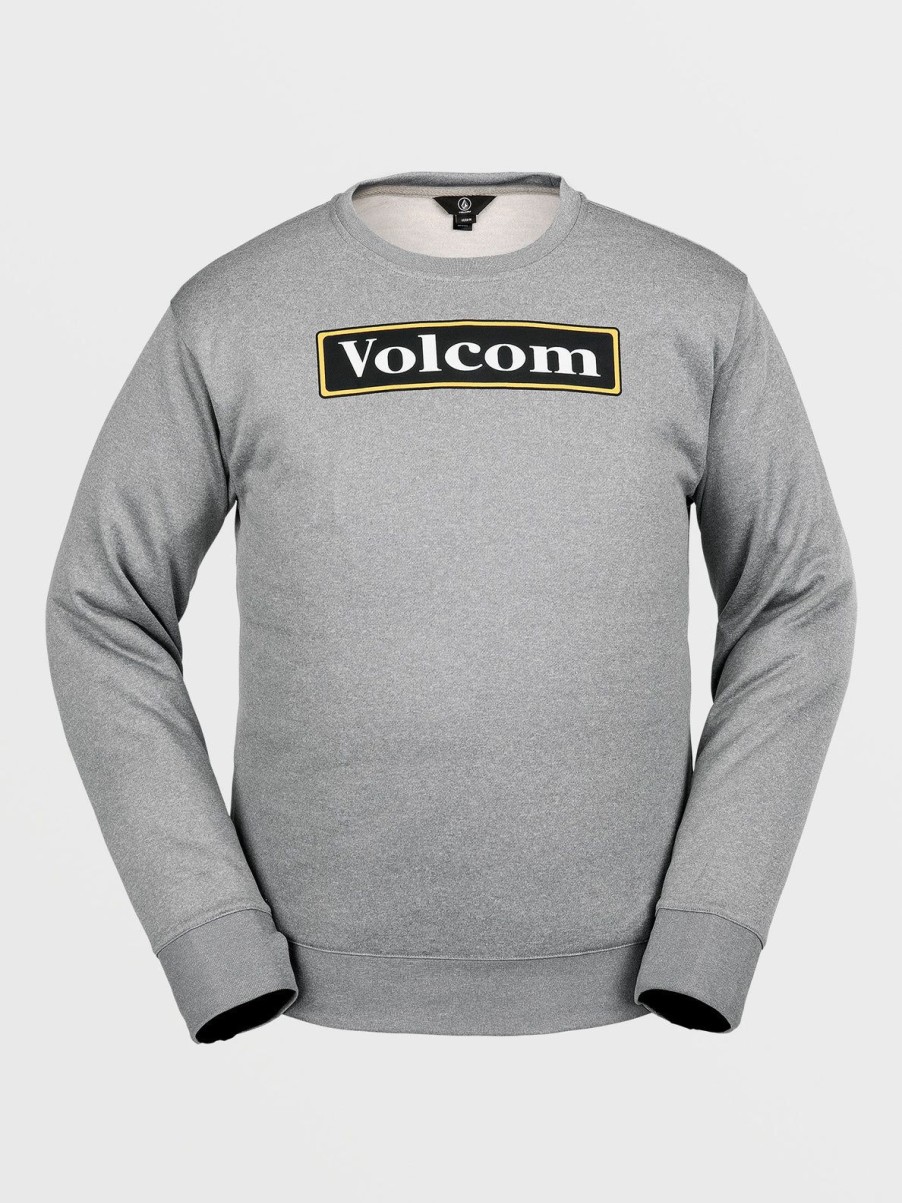 Men Volcom Layering | Mens Core Hydro Crew Pullover Heather Grey