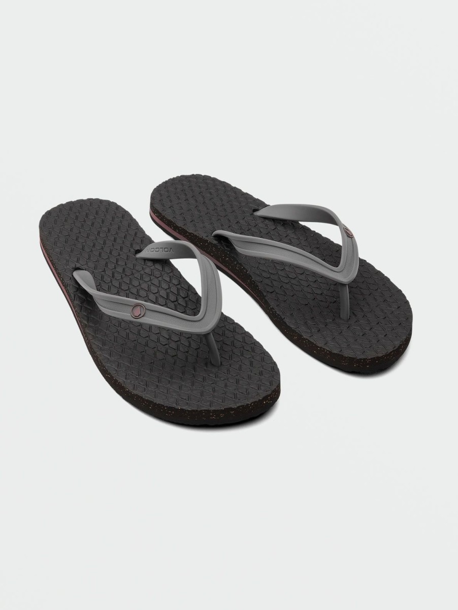 Men Volcom Sandals | Mens Eco Concourse Sandals Pewter