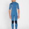 Kids Volcom Wetsuits | Big Boys Modulator 2Mm Chest Zip Short Sleeve Fullsuit Cruzer Blue