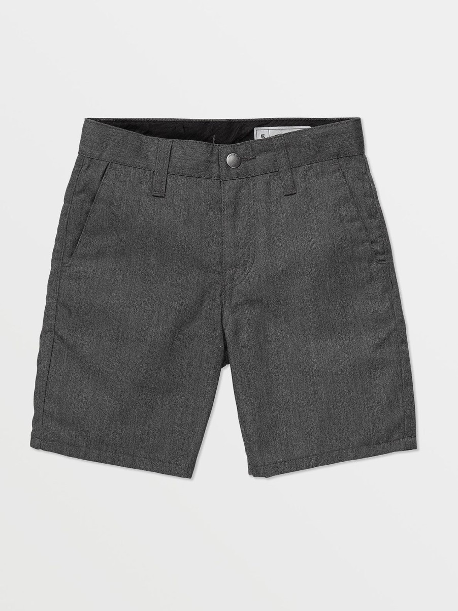 Boys Volcom Shorts | Little Boys Frickin Chino Shorts Charcoal Heather