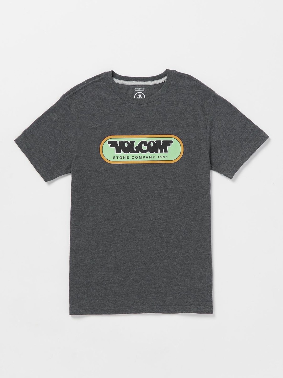 Kids Volcom | Big Boys Heavy Gain Short Sleeve Tee Dark Black Heather