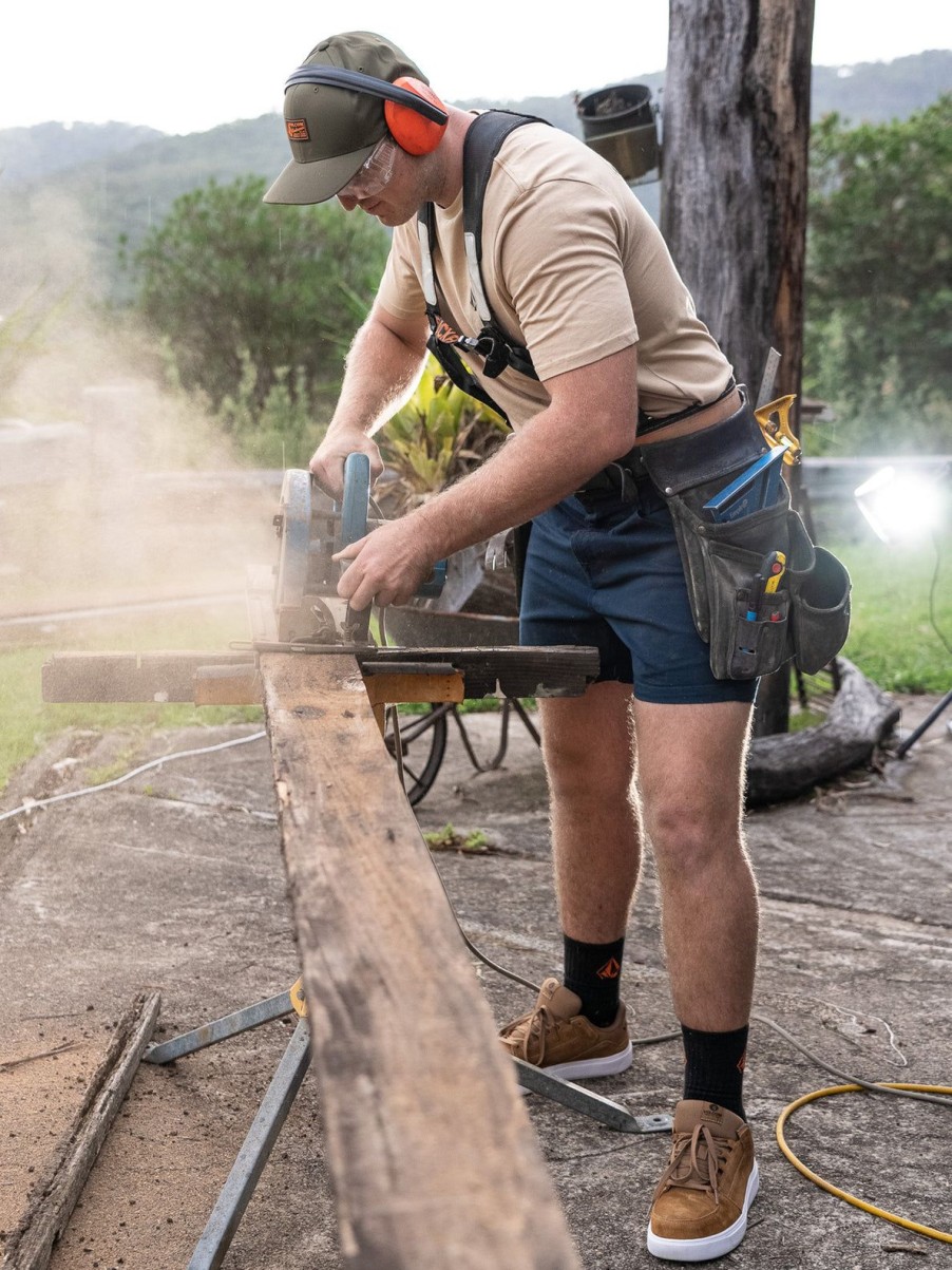 Men Volcom Shorts | Volcom Workwear Bevel Work Shorts Navy