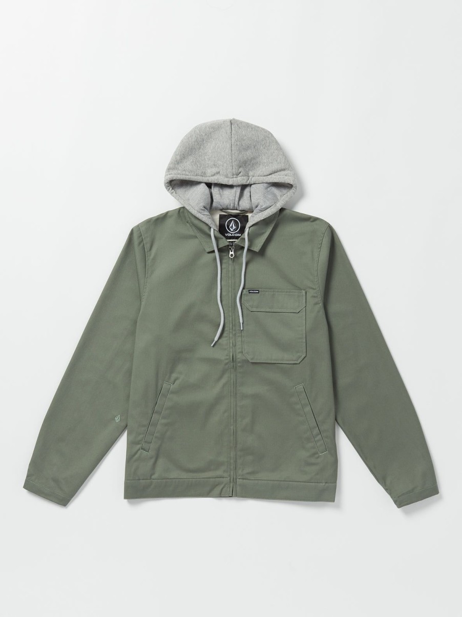 Men Volcom Jackets | Korman Hood Jacket Agave