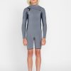 Kids Volcom Wetsuits | Big Boys Modulator 2Mm Chest Zip Long Sleeve Springsuit Charcoal