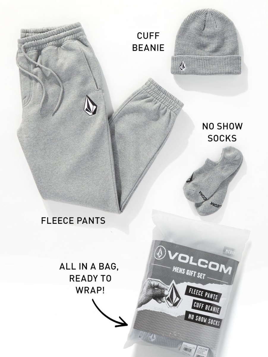 Men Volcom Pants | Mens 2023 No Service Lounge Gift Set Heather Grey