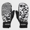 Men Volcom Gloves & Mitts | Mens V.Co Nyle Mitts Black White