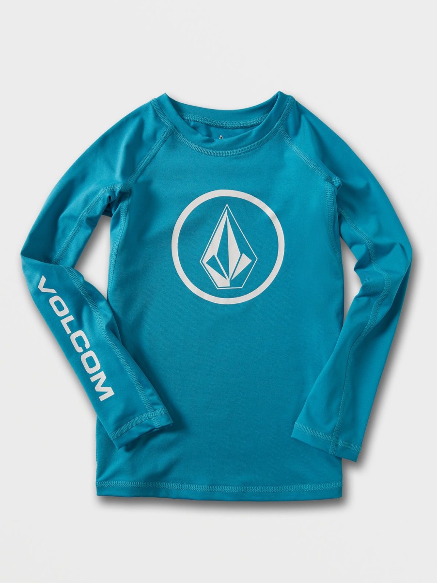 Kids Volcom Rashguards | Little Boys Lido Solid Long Sleeve Rashguard Barrier Reef