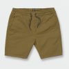 Boys Volcom Shorts | Big Boys Frickin Elastic Waist Shorts Old Mill