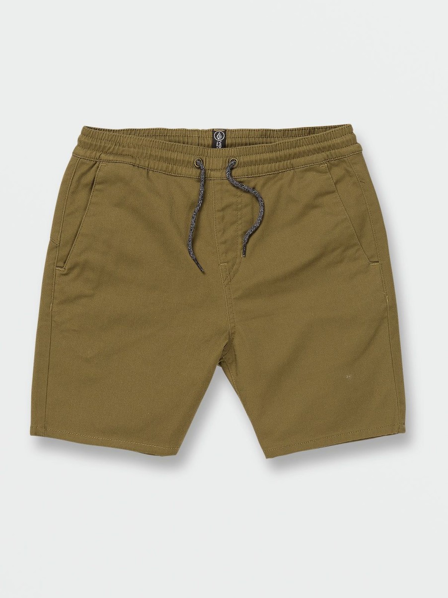 Boys Volcom Shorts | Big Boys Frickin Elastic Waist Shorts Old Mill