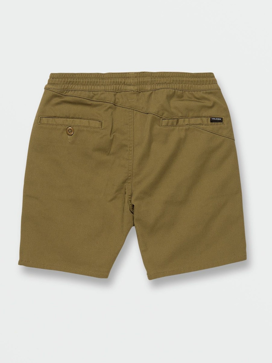 Boys Volcom Shorts | Big Boys Frickin Elastic Waist Shorts Old Mill