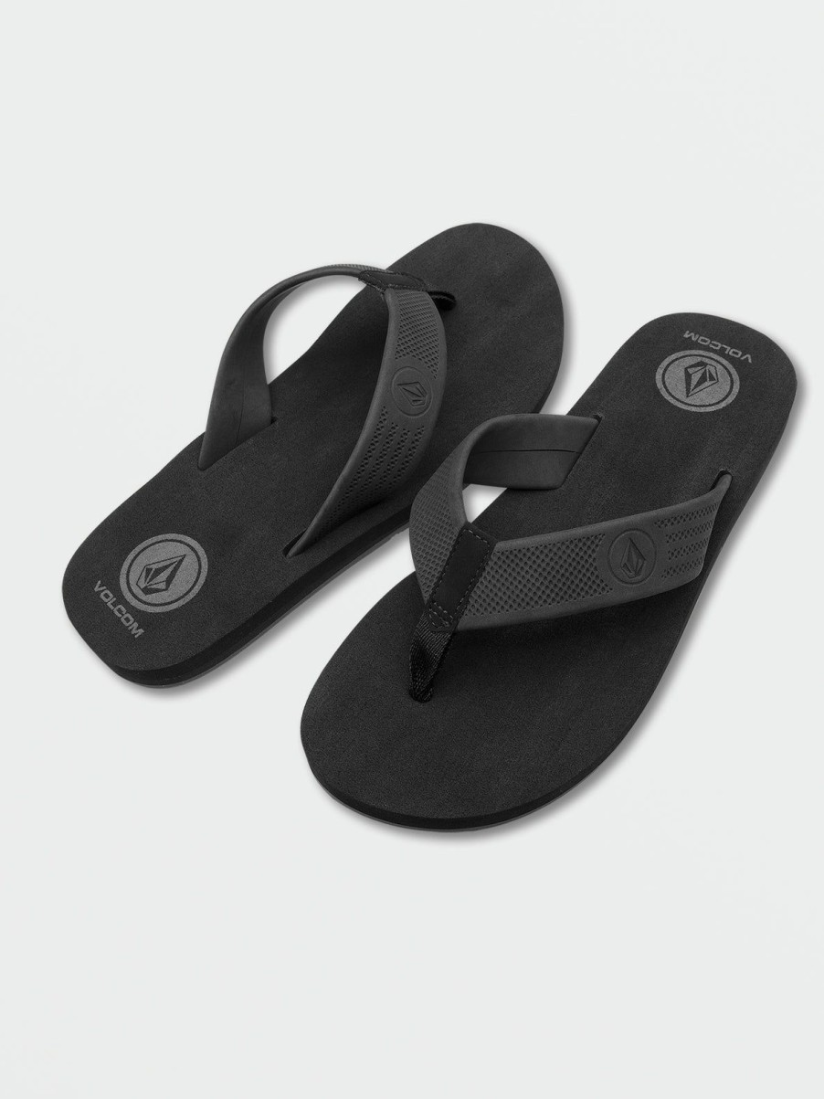 Men Volcom Sandals | Daycation Sandals Black Destructo