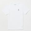 Men Volcom Hiking | Stone Tech Short Sleeve Tee White