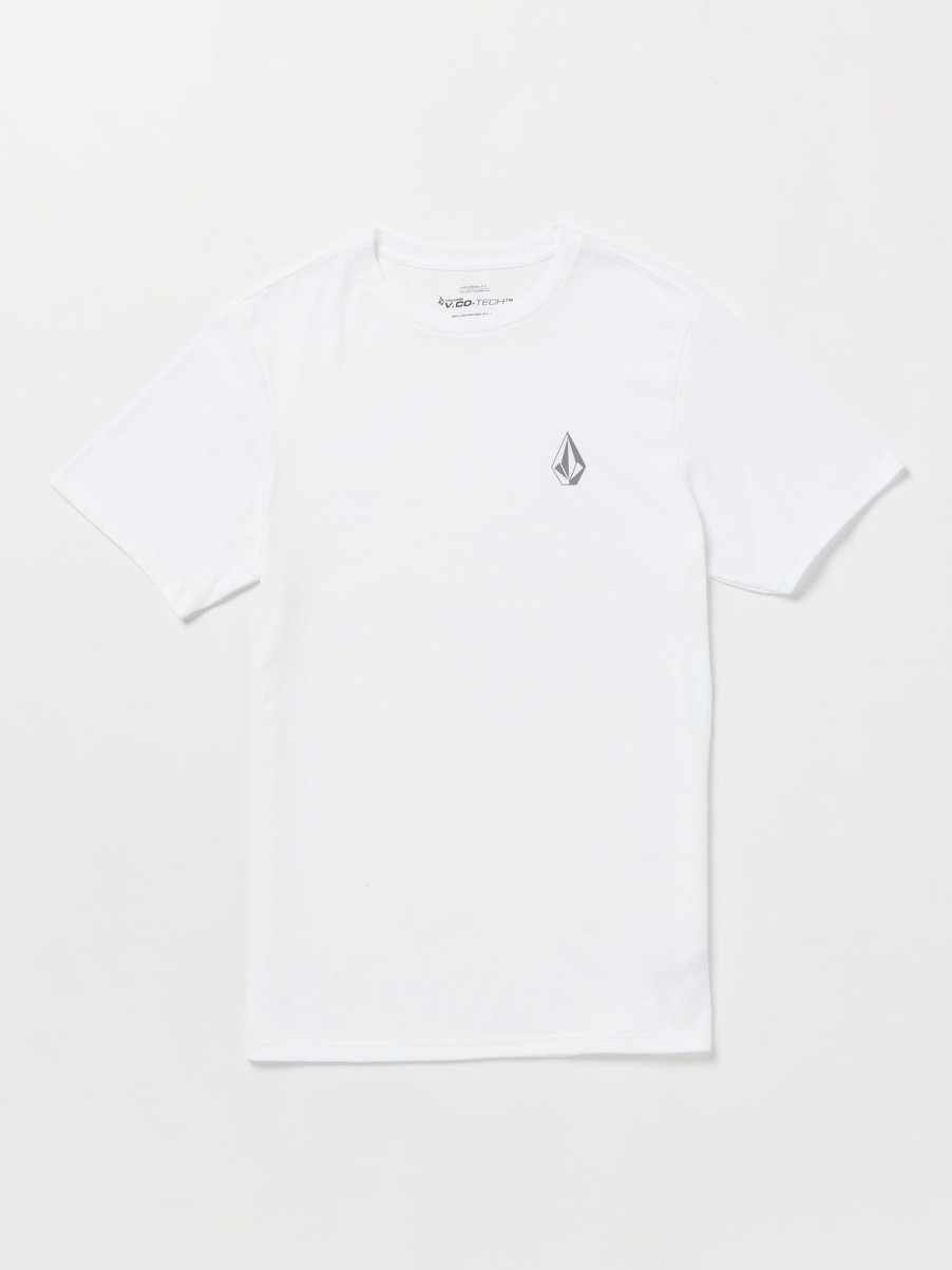 Men Volcom Hiking | Stone Tech Short Sleeve Tee White