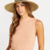 Women Volcom Hiking | Throw Shade Straw Hat - Black Natural