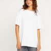 Women Volcom Tops | Stones Throw Solid Short Sleeve Tee White