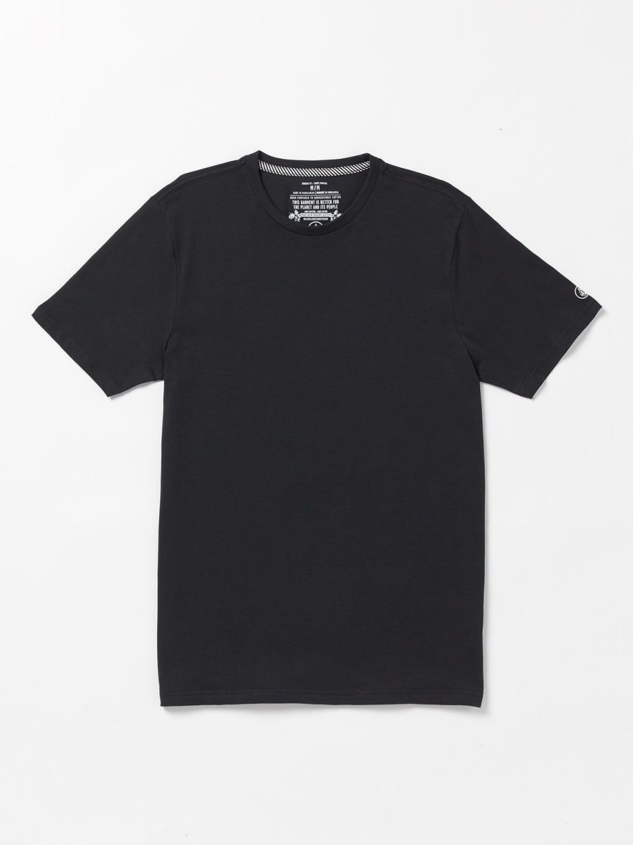 Men Volcom Hiking | Solid Short Sleeve Tee Black