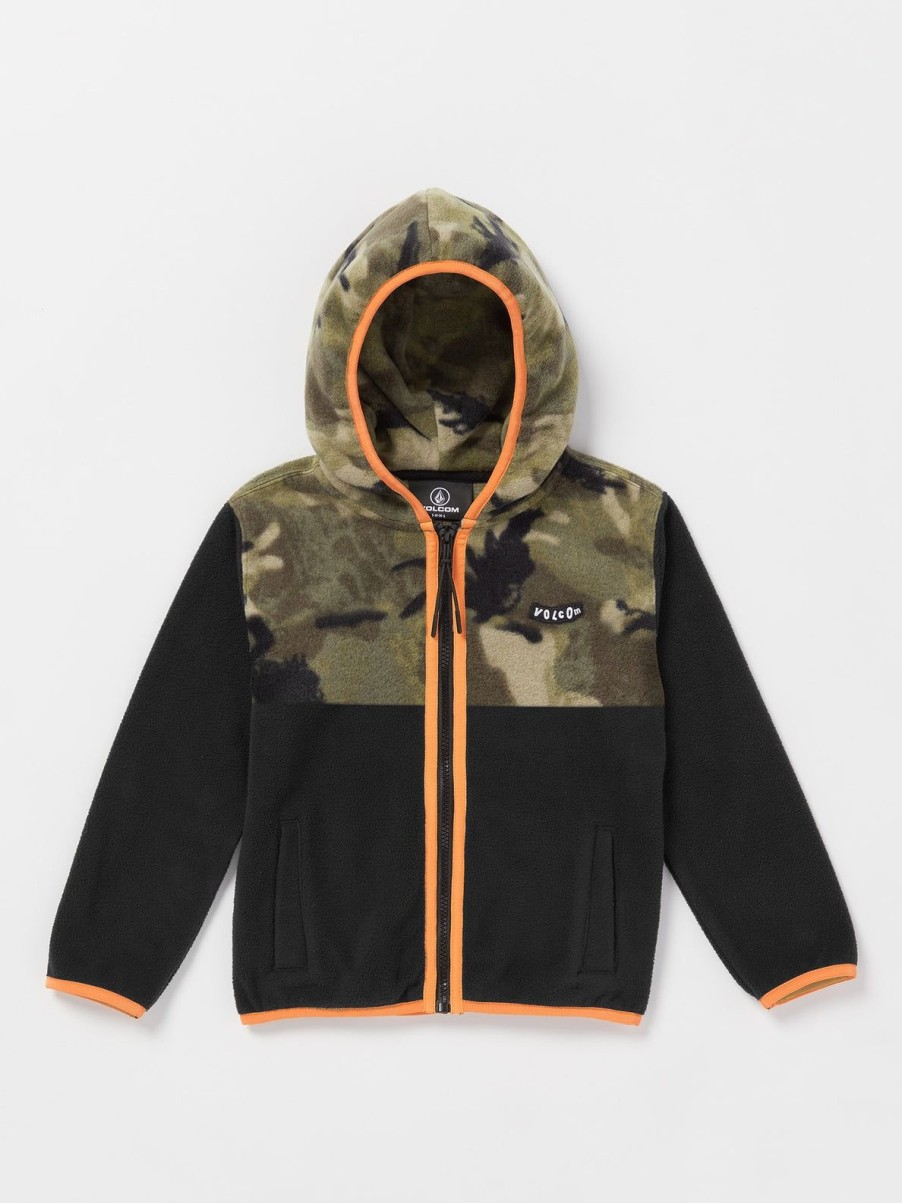 Kids Volcom | Little Boys Polar Fleece Zip Jacket Camouflage