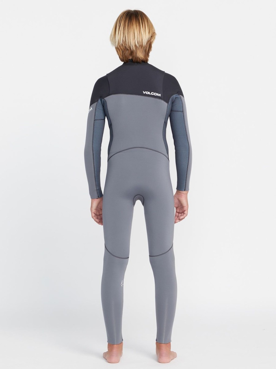 Kids Volcom Wetsuits | Big Boys Modulator 3/2Mm Chest Zip Long Sleeve Fullsuit Charcoal