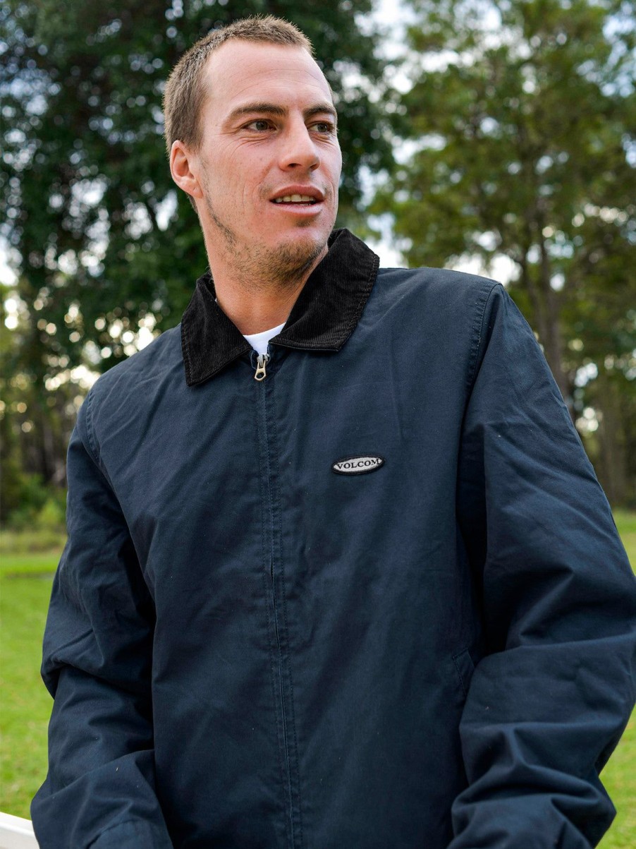 Men Volcom Jackets | Voider Lined Jacket Navy