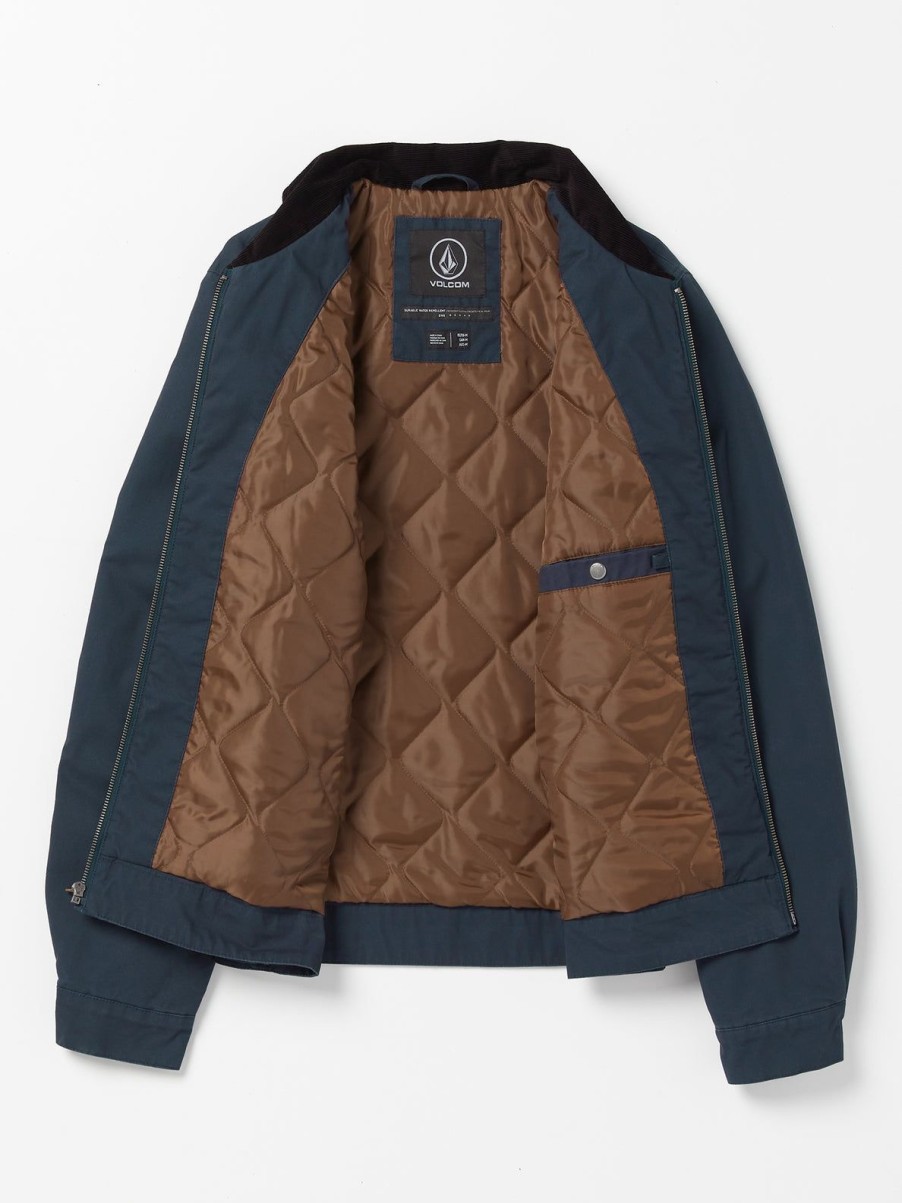 Men Volcom Jackets | Voider Lined Jacket Navy