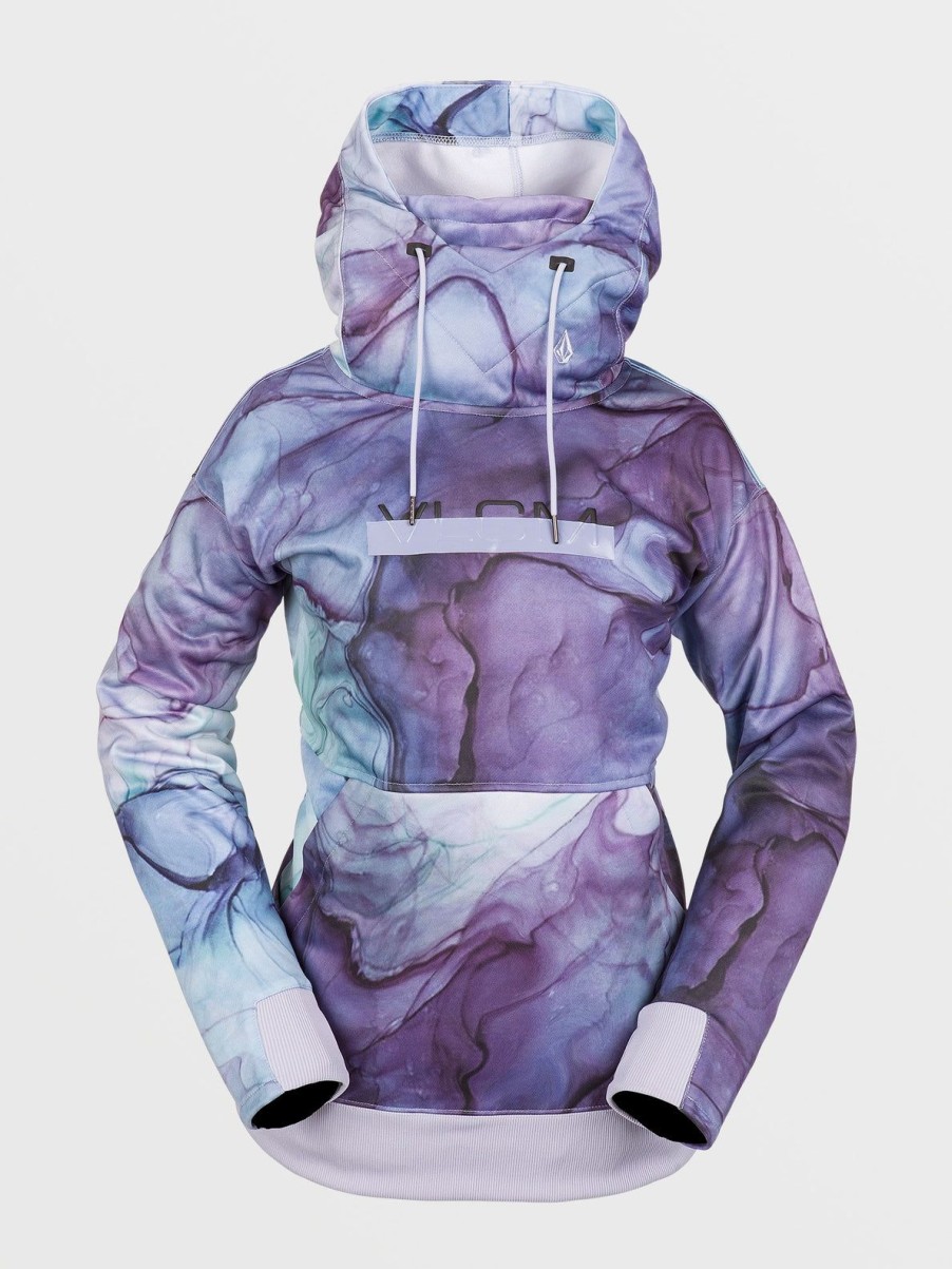 Women Volcom Hoodies & Sweatshirts | Womens Riding Hydro Hoodie Glacier Ink