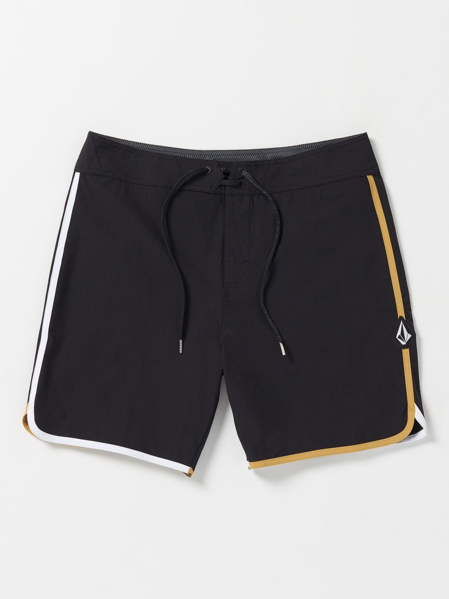 Men Volcom Boardshorts & Trunks | Lido Liberators Scallop Boardshorts Black