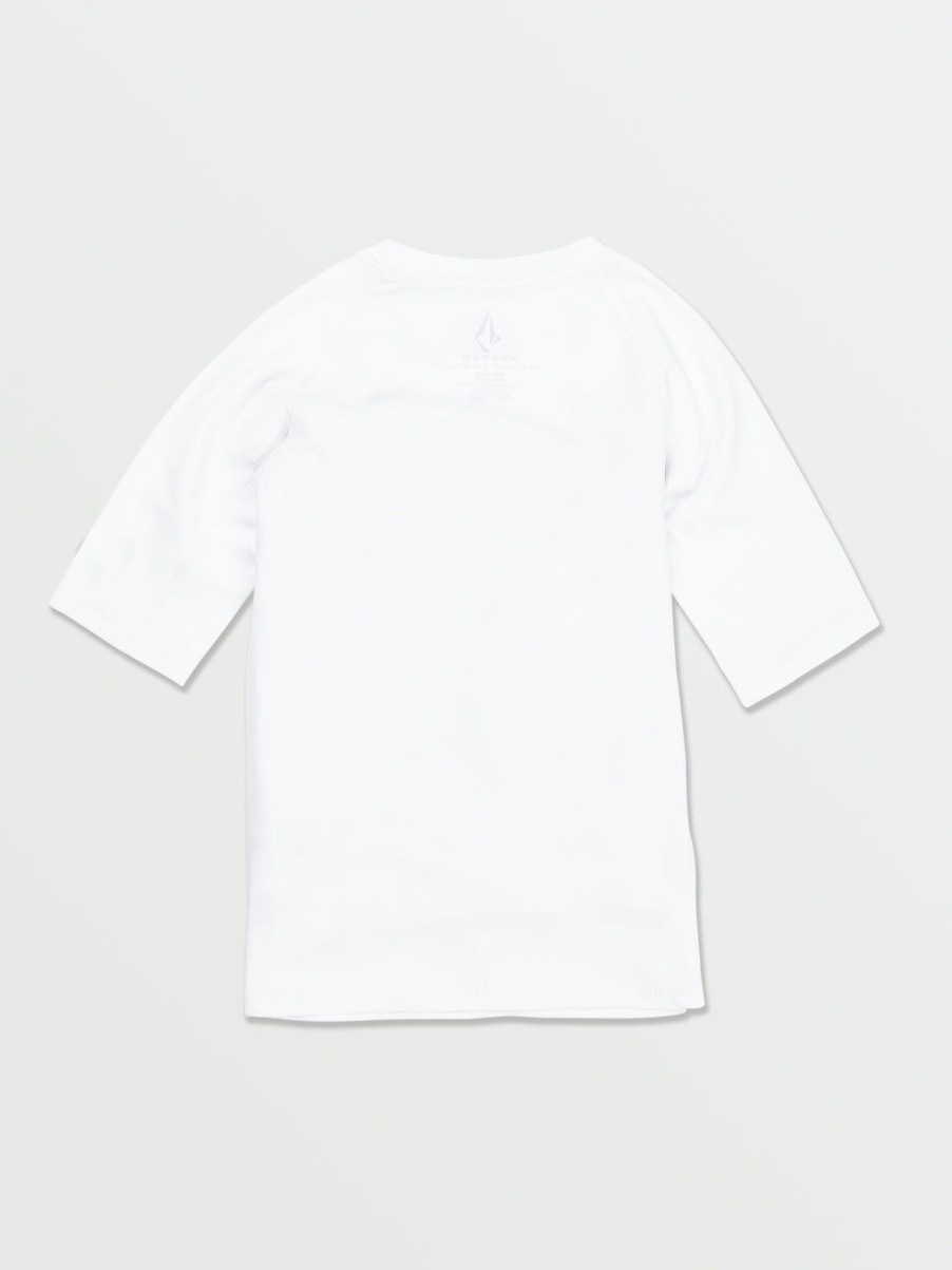 Kids Volcom Rashguards | Little Boys Lido Solid Short Sleeve Rashguard White