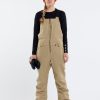 Women Volcom Pants | Womens Swift Bib Overalls Dark Khaki