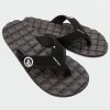 Men Volcom Sandals | Recliner Sandals - Black White