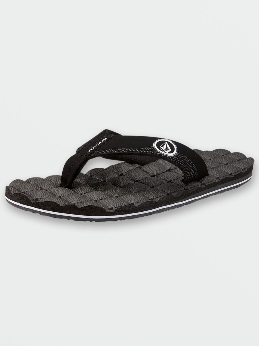 Men Volcom Sandals | Recliner Sandals - Black White