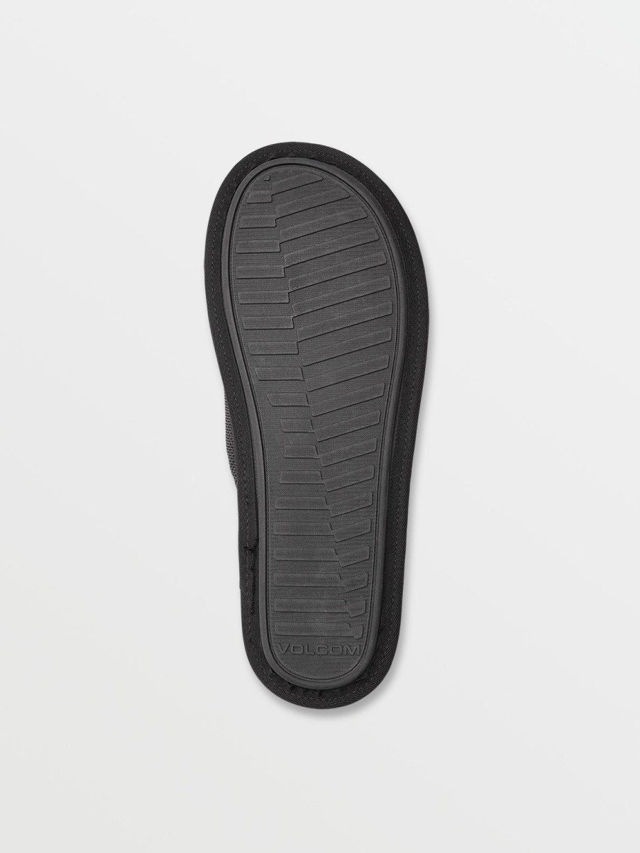 Men Volcom Slippers | Stoney Motel Slip Sandals Black Grey