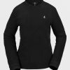 Women Volcom Hoodies & Sweatshirts | Womens Polar Fleece Crew Pullover Black