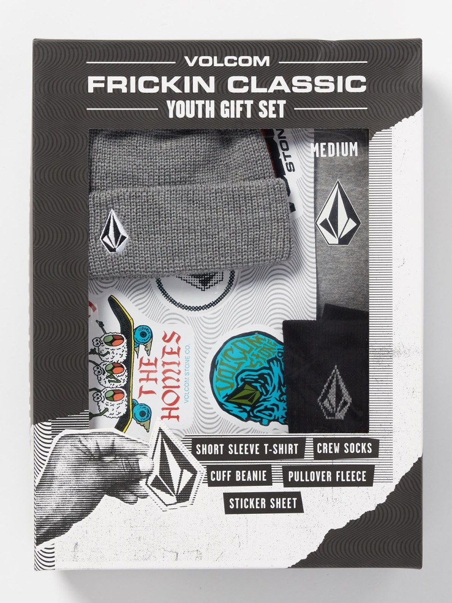 Boys Volcom Hoodies & Sweatshirts | Kids 2023 Frickin Classic Gift Set Heather Grey