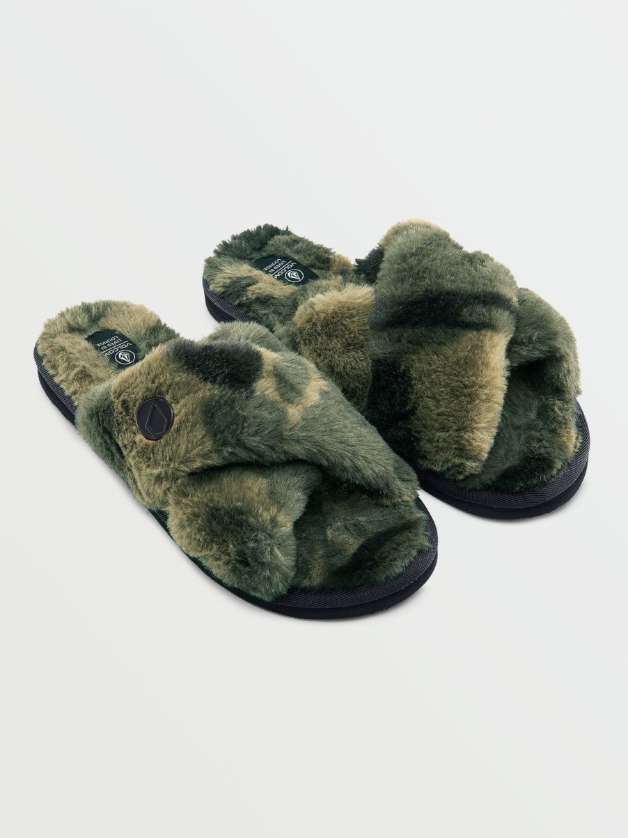 Women Volcom Slippers | Lived In Lounge Slippers Camouflage