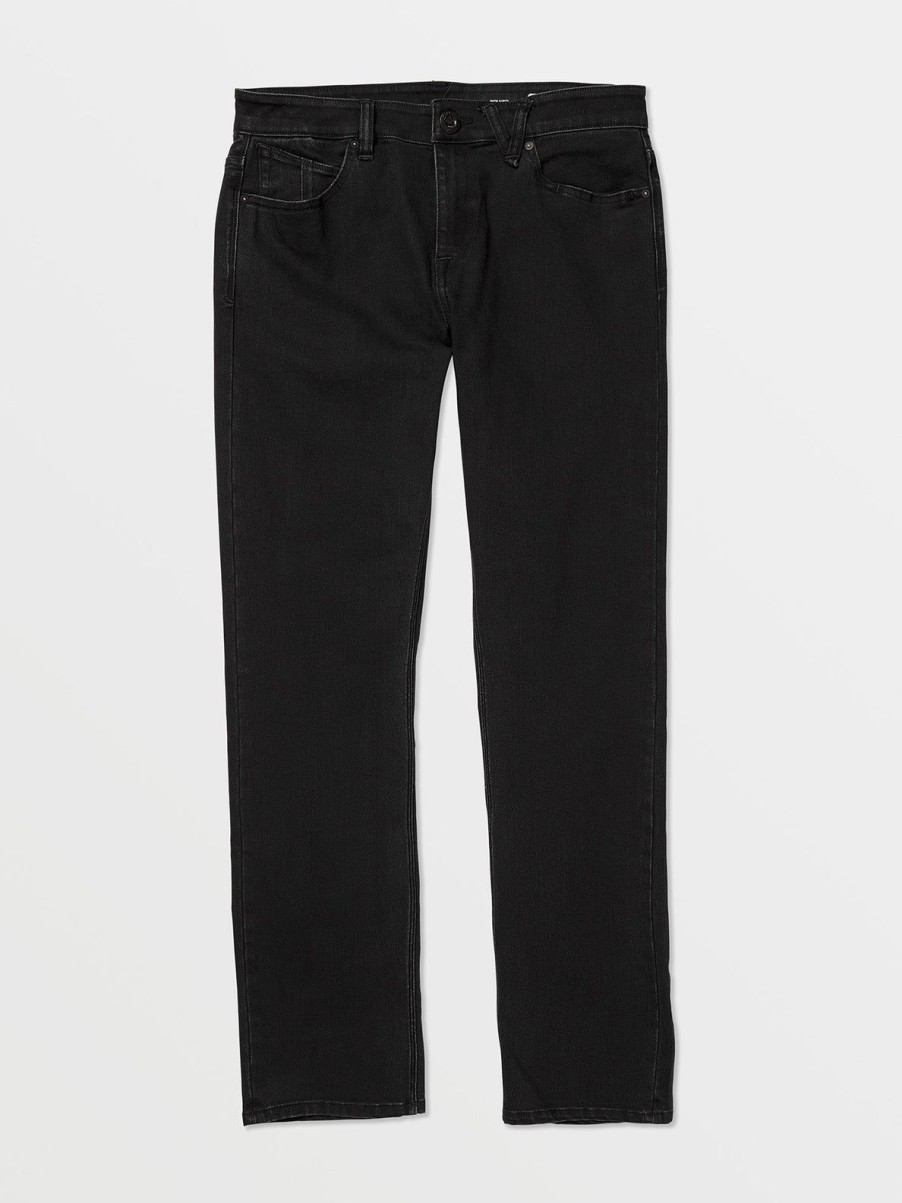 Men Volcom Jeans | Solver Modern Fit Jeans Black Out