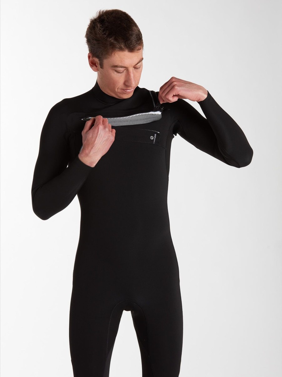 Men Volcom Wetsuits | Mens Modulator 2/2Mm Long Sleeve Fullsuit Black