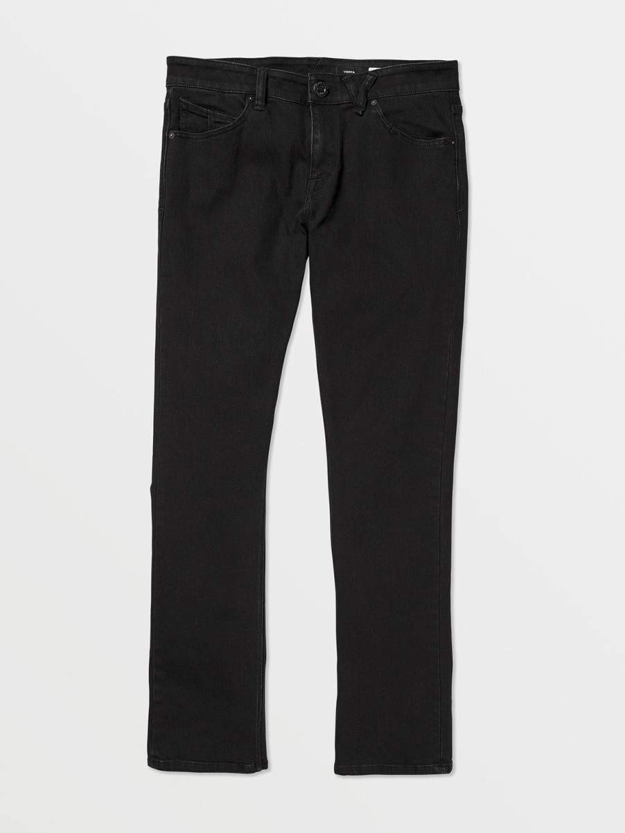 Men Volcom Jeans | Vorta Slim Fit Jeans Black Out