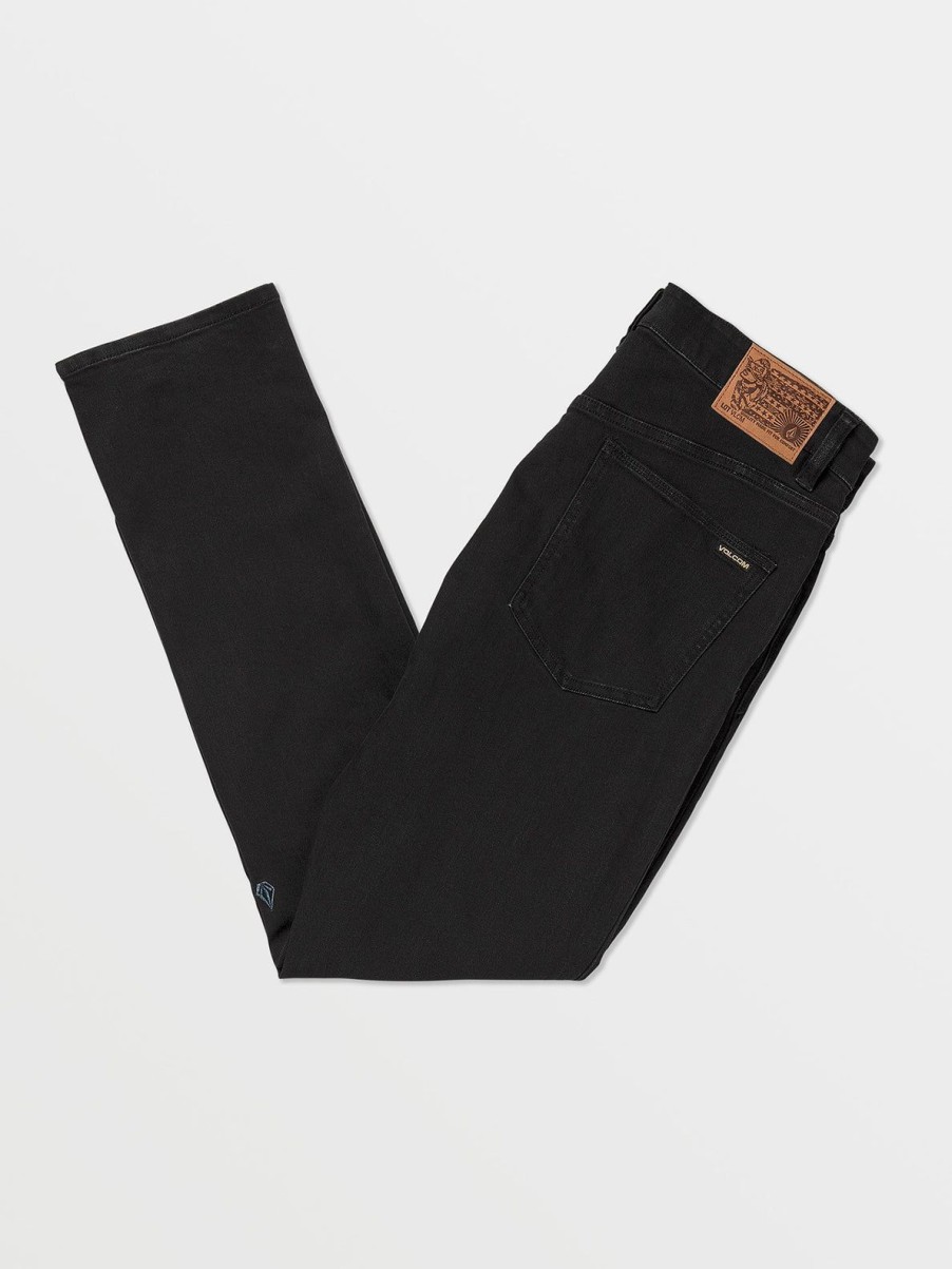 Men Volcom Jeans | Vorta Slim Fit Jeans Black Out