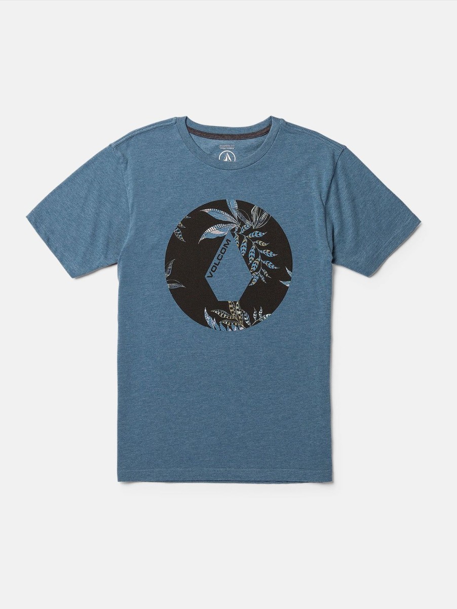 Boys Volcom T-Shirts & Tanks | Little Boys Fill It Up Short Sleeve Tee Stone Blue Heather