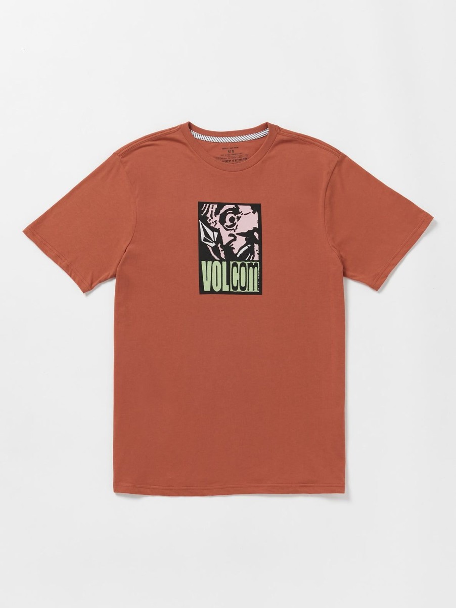 Men Volcom T-Shirts & Tanks | Maniacal Short Sleeve Tee Rust