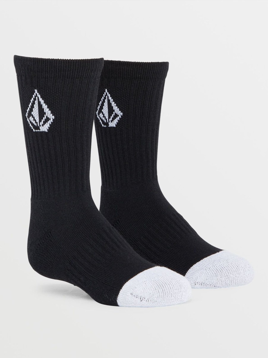 Kids Volcom | Big Boys Full Stone 3 Pack Socks Black