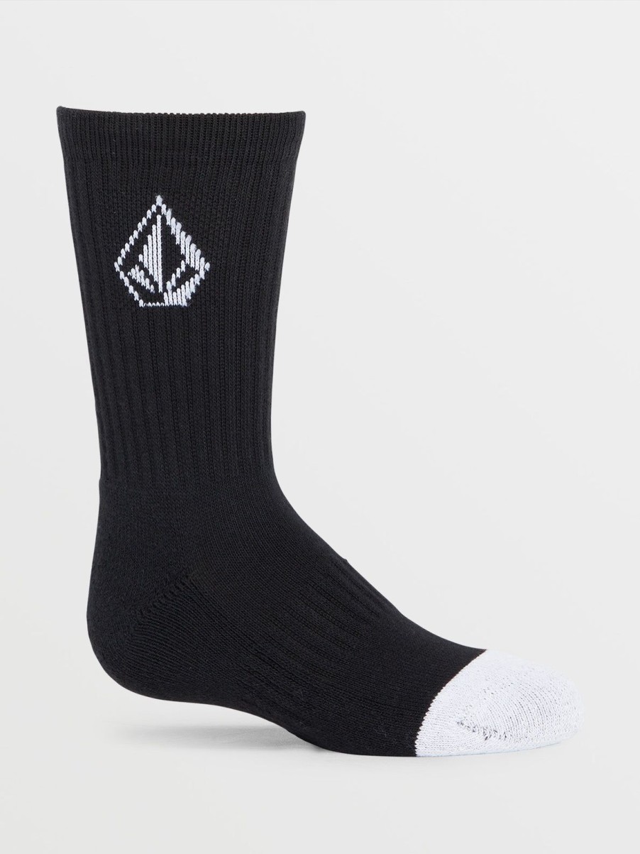 Kids Volcom | Big Boys Full Stone 3 Pack Socks Black