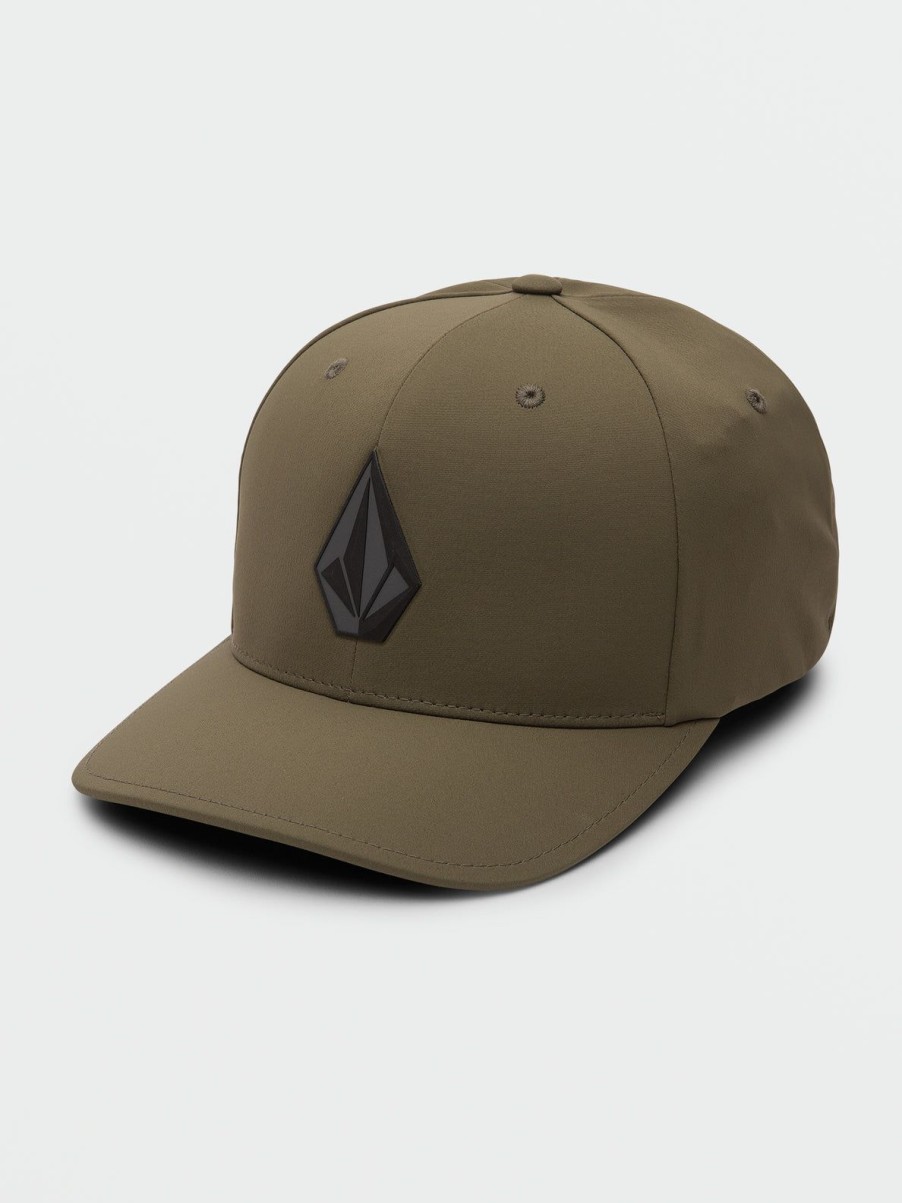 Men Volcom Hats & Beanies | Stone Tech Flexfit Delta Service Green