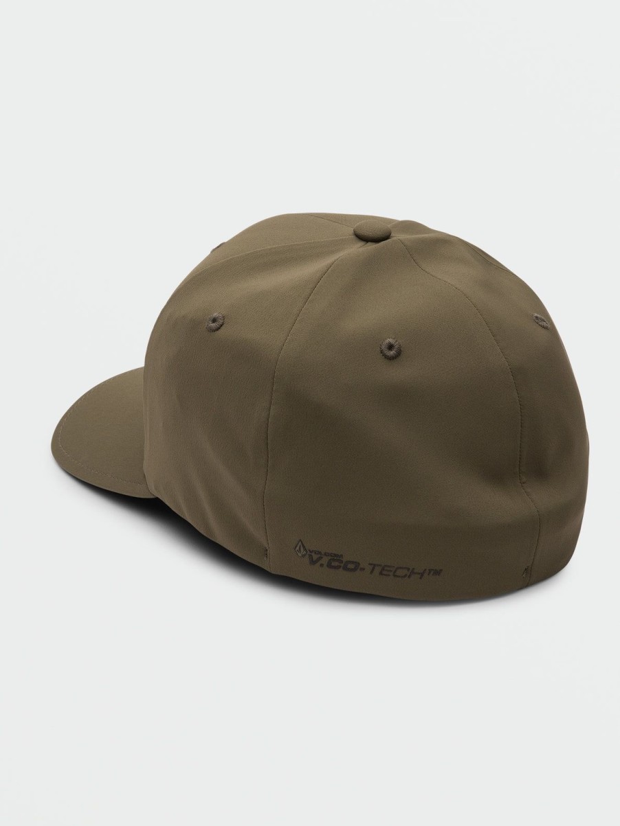 Men Volcom Hats & Beanies | Stone Tech Flexfit Delta Service Green