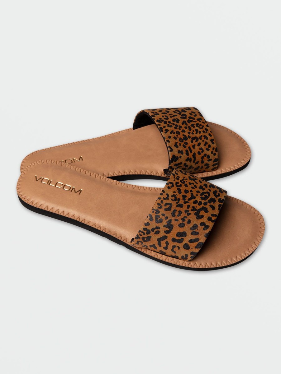 Women Volcom Sandals | Simple Slide Sandals Cheetah