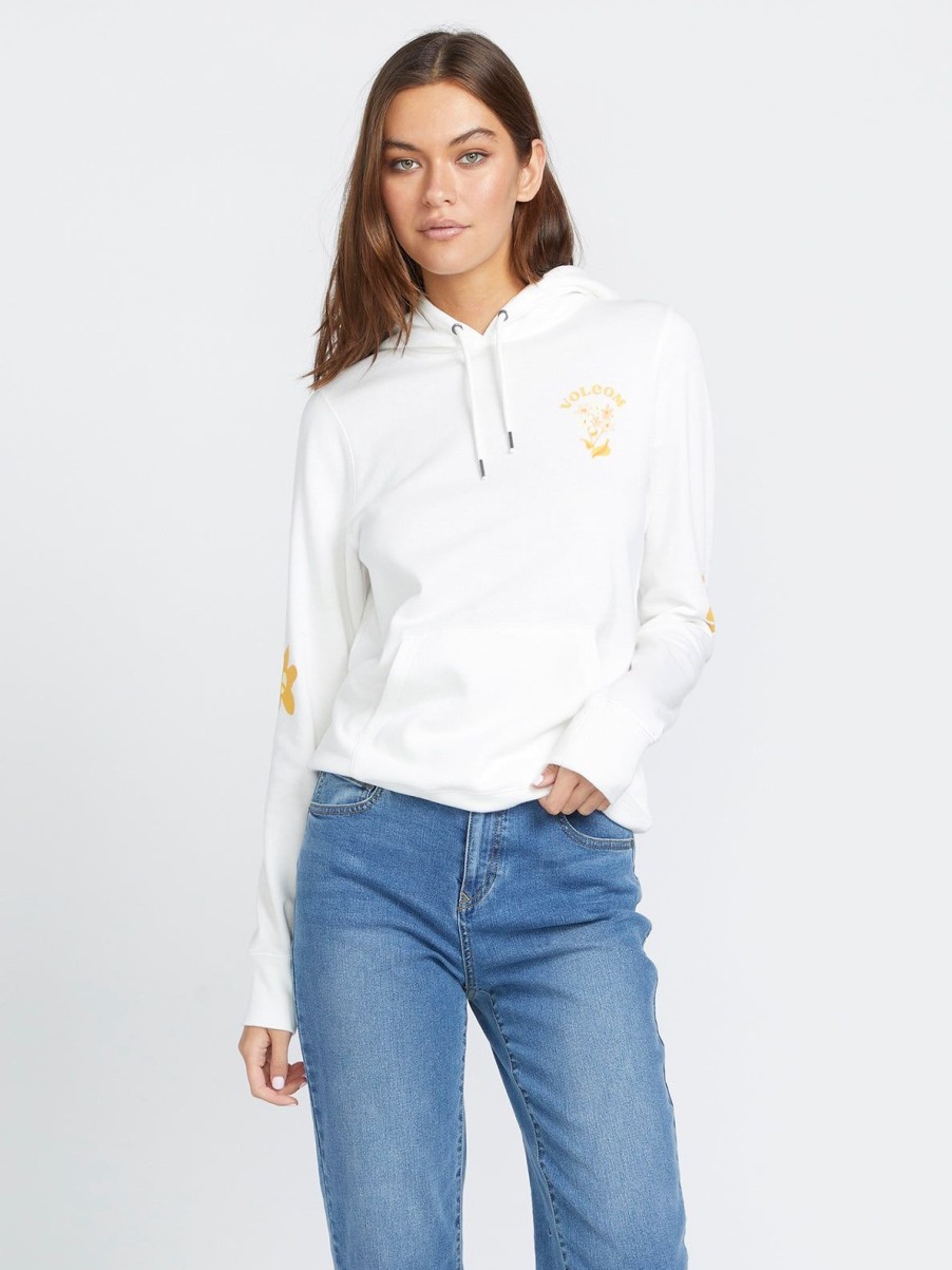 Women Volcom Hoodies & Sweatshirts | Truly Deal Hoodie Star White