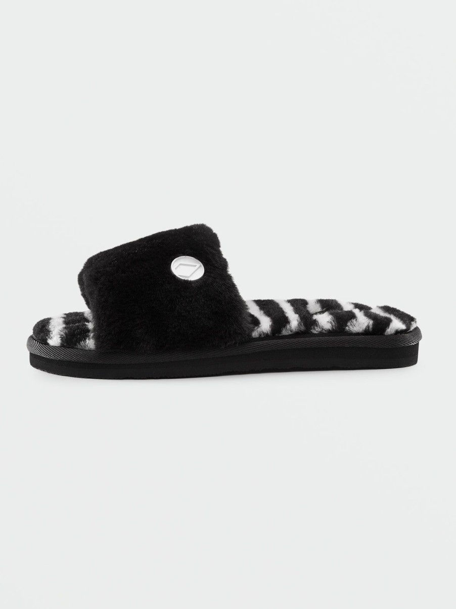 Girls Volcom | Girls Lived In Lounge Slippers Black White