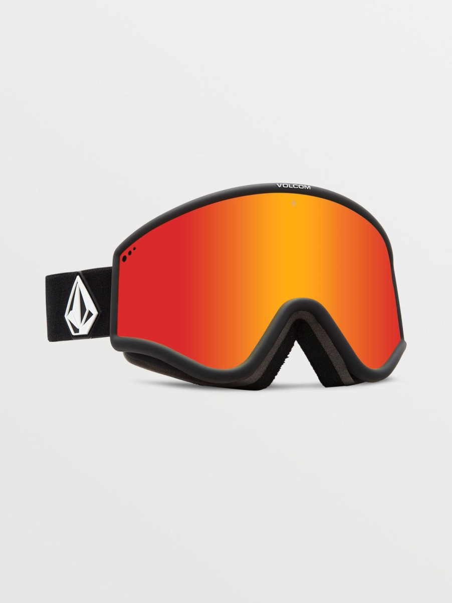 Men Volcom Goggles | Yae Goggle - Matte Black/Chrome Red