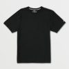 Men Volcom Tops & Tees | Solid Short Sleeve Pocket Tee Black